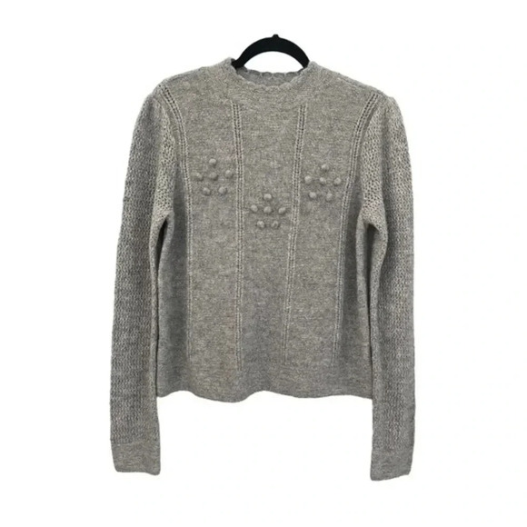 LC Lauren Conrad Puff Sleeves Sweater Women’s‎ Silver Size Small - Picture 1 of 12